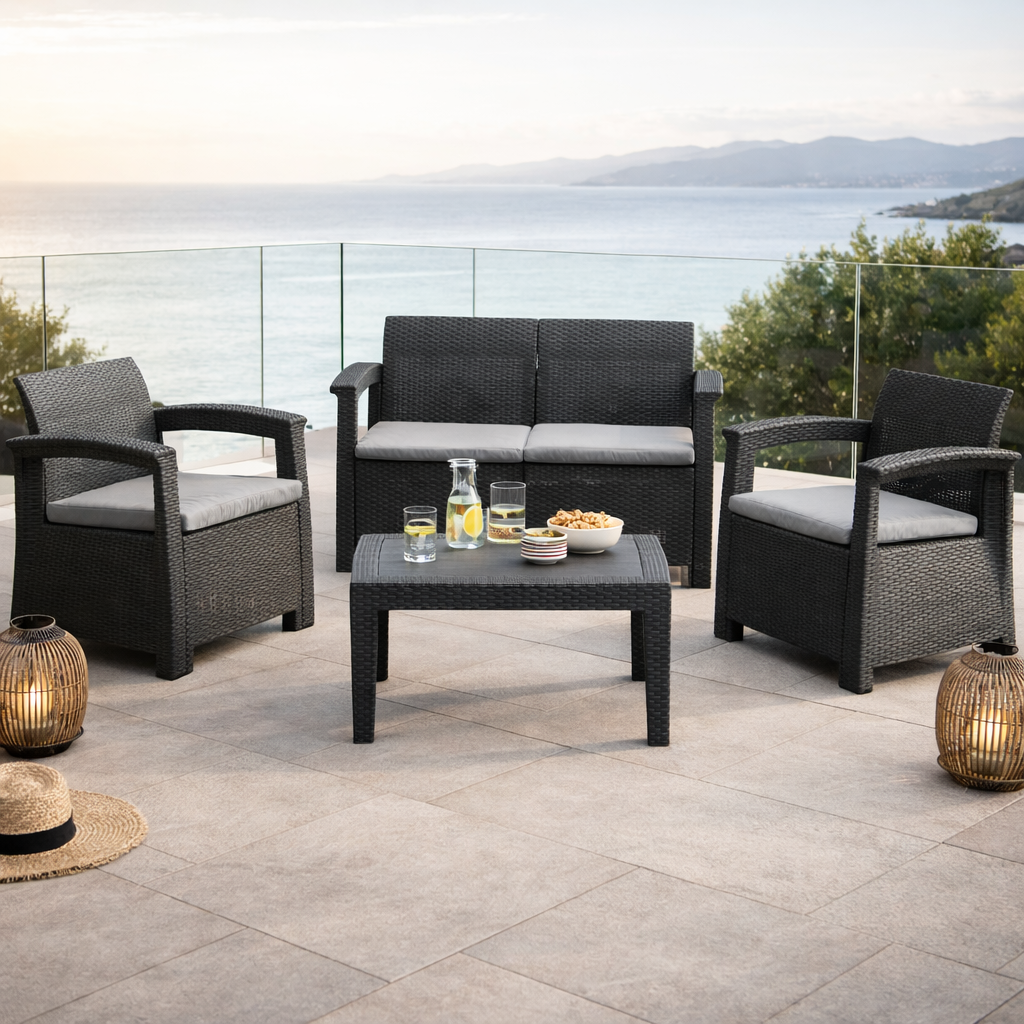 Fieldmann vrtna garnitura dvosjed fotelje stol ratan