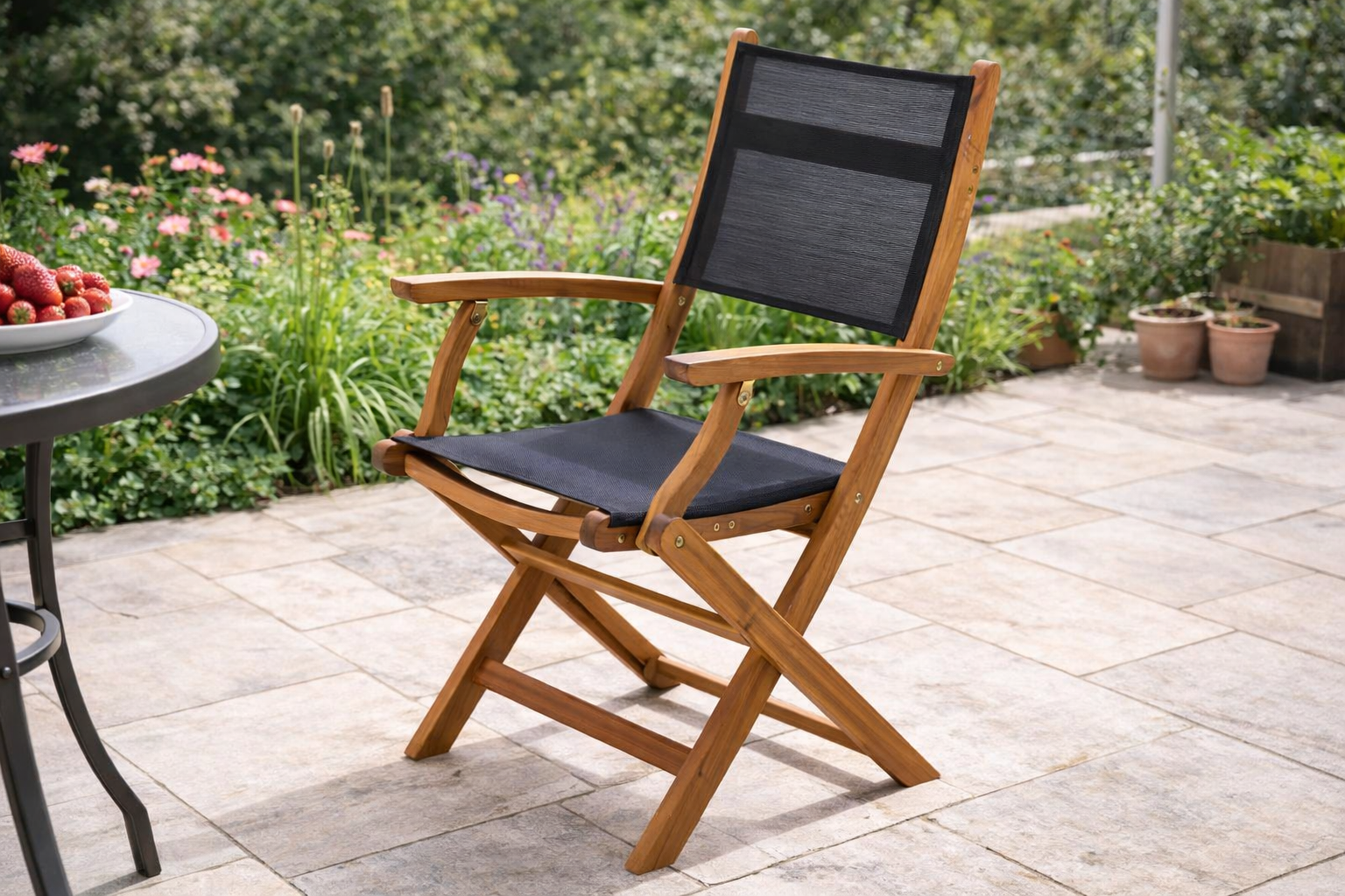 Fieldmann sklopiva vrtna stolica od drveta tropske akacije