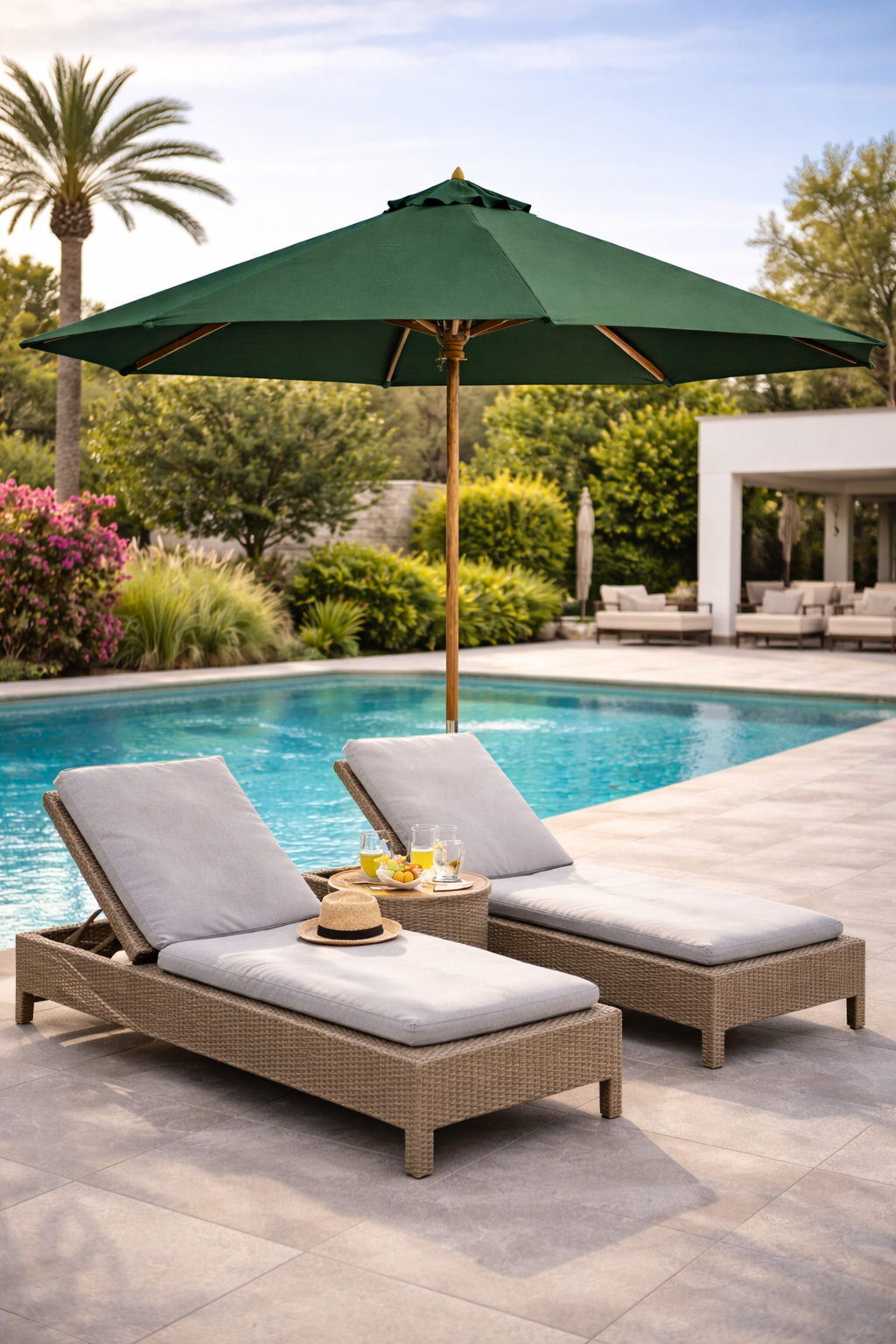 Fieldmann zeleni suncobran 3 m lifestyle