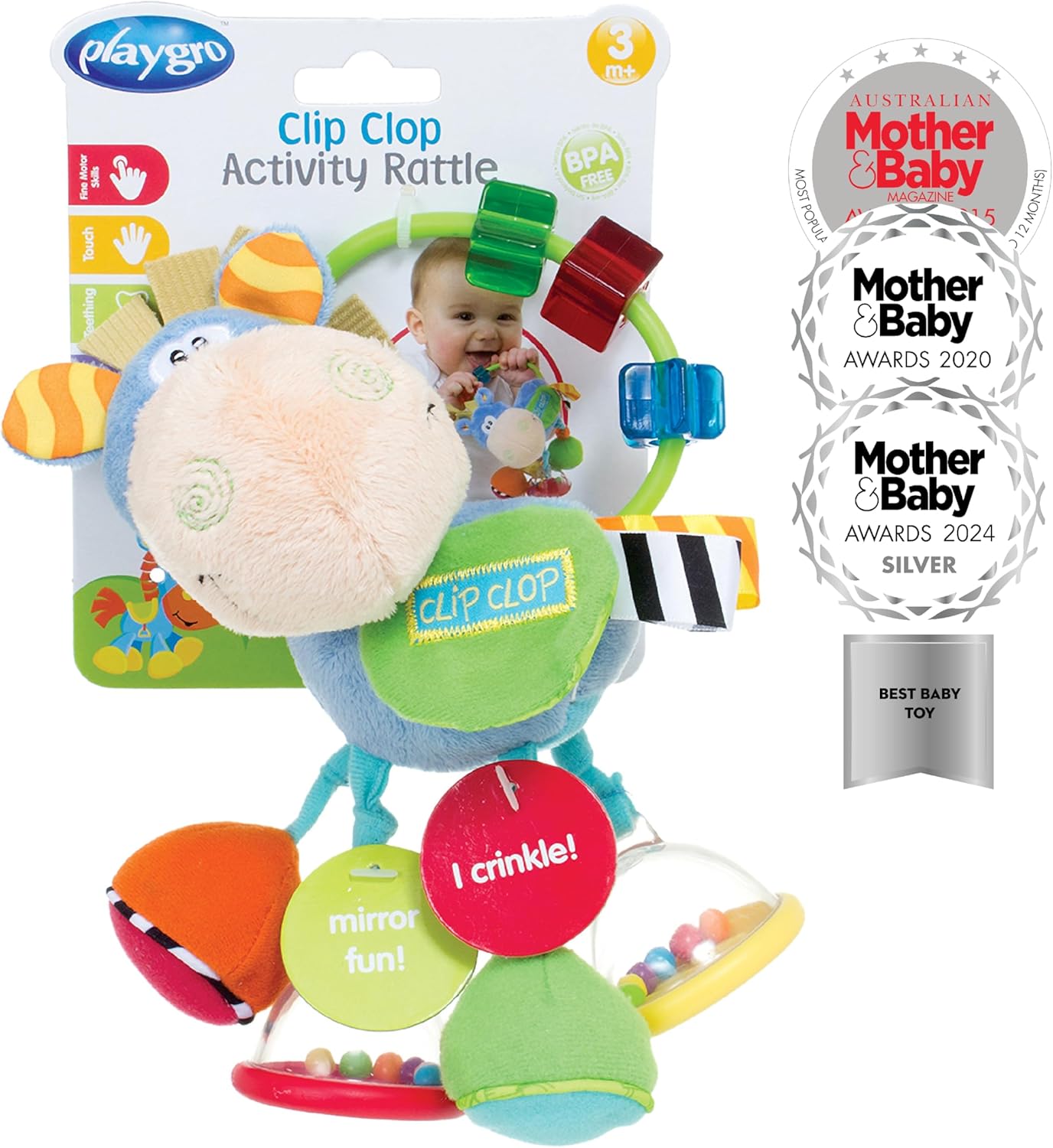 Playgro aktivna zvečka Clip Clop 0m+ – prikaz 4