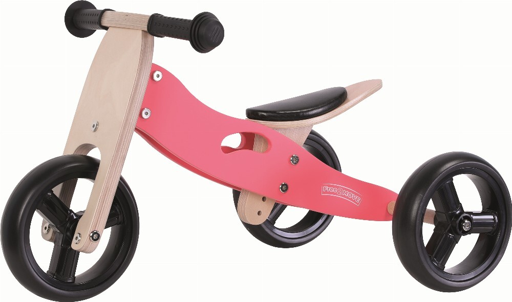 Free2Move Rider drveni tricikl i balans bicikl 2 u 1, zeleni