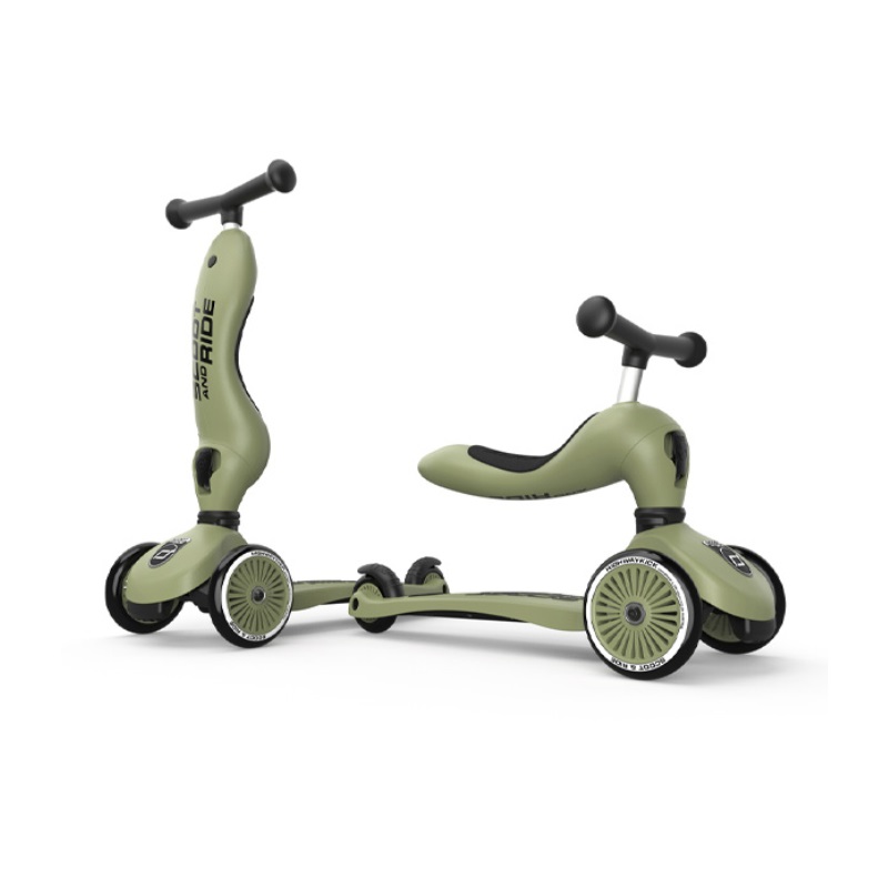 Scoot & Ride Highwaykick 1 dječiji romobil 2u1, Olive
