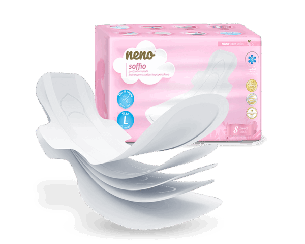 Neno Soffio Premium ultra-tanki postporođajni ulošci, 8 kom (s krilcima)