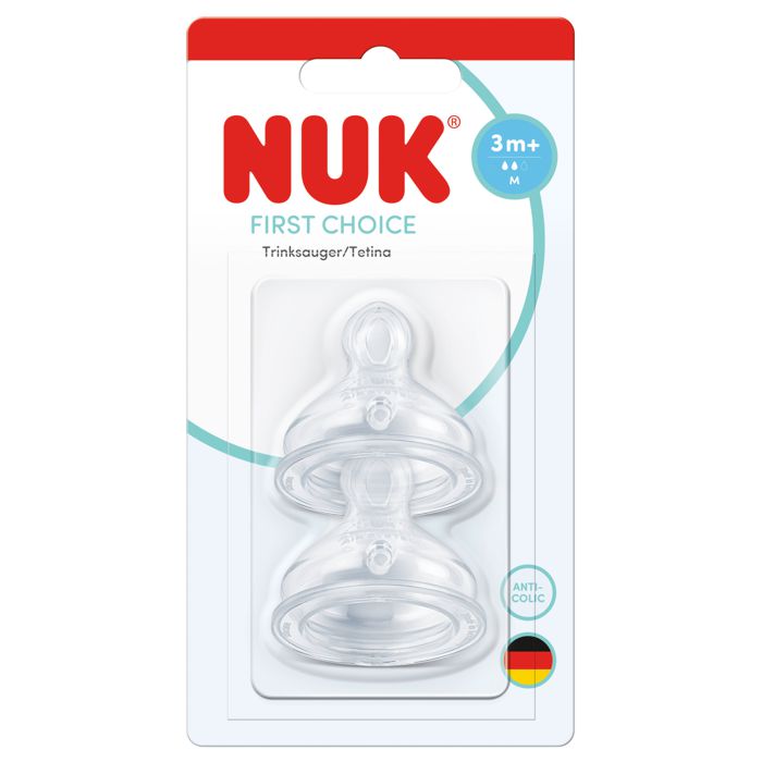 NUK First Choice silikonski sisač 2 kom, 3m+