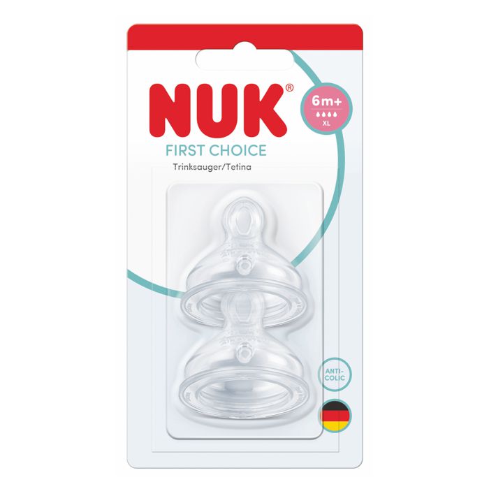 NUK First Choice silikonski sisač 2 kom, 6m+
