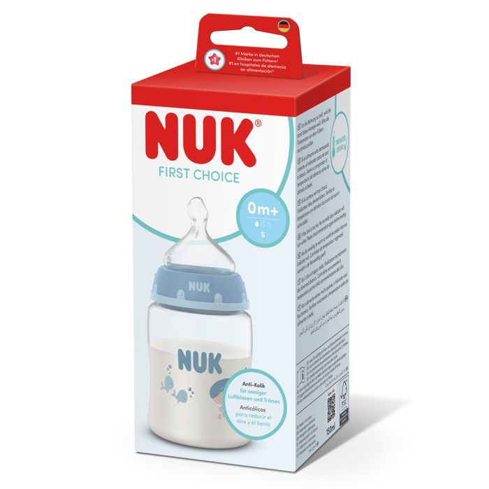 NUK First Choice bočica sa indikatorom temperature 150 ml, plava – detalj 3