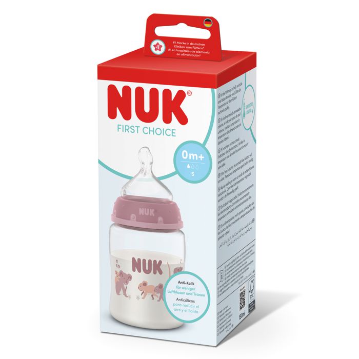 NUK First Choice bočica sa indikatorom temperature 150 ml, roza – detalj 3