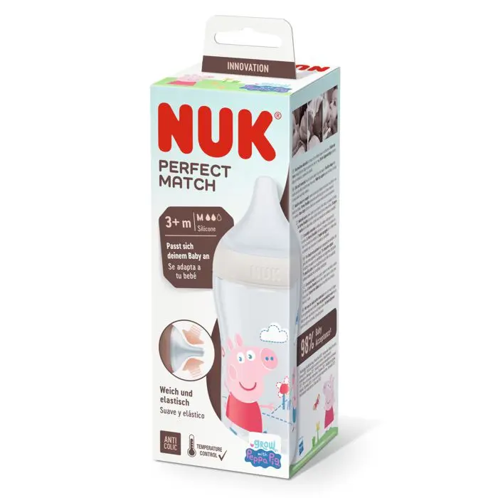NUK Perfect Match bočica 260 ml 3m+, Peppa Pig – detalj 2