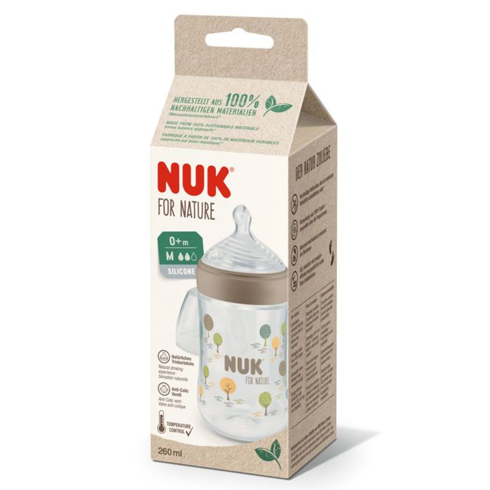 NUK For Nature PP bočica sa indikatorom temperature 150 ml 0m+, bež – detalj 3