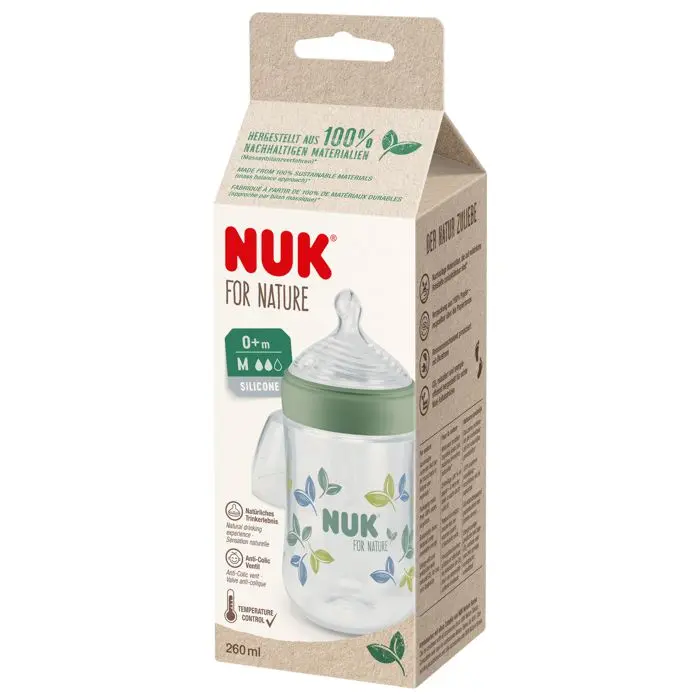 NUK For Nature PP bočica sa indikatorom temperature 150 ml 0m+, zelena – detalj 3