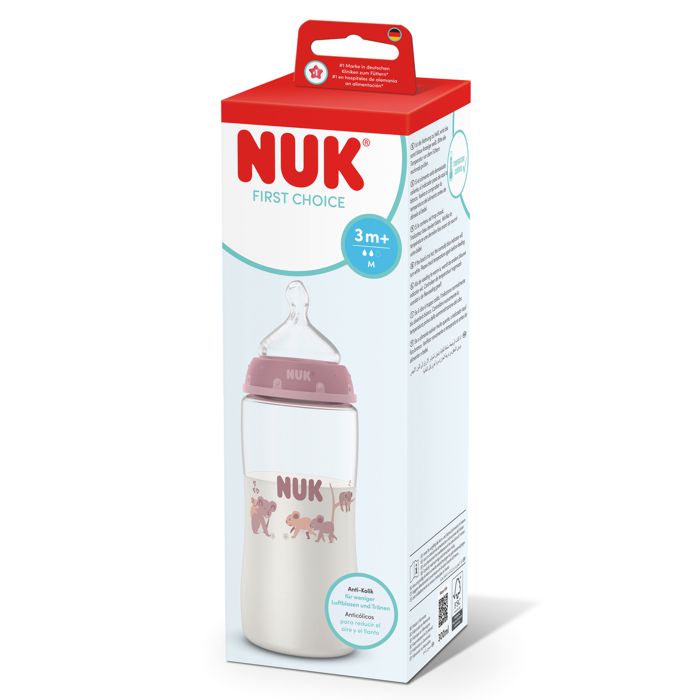 NUK First Choice bočica sa indikatorom temperature 300 ml, roza – detalj 3