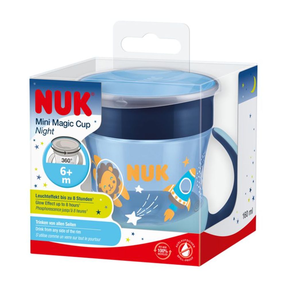 NUK Mini Magic Cup Night 160 ml 6m+, plava – detalj 2