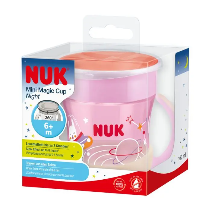 NUK Mini Magic Cup Night 160 ml 6m+, roza – detalj 2