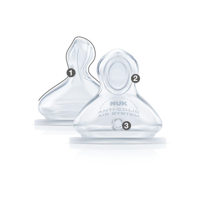 NUK First Choice+ silikonski sisač srednja rupica M, 2 kom, 0-6m