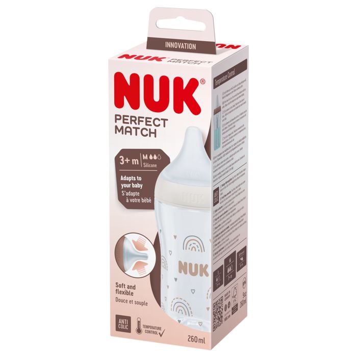 NUK Perfect Match bočica 260 ml 3m+, duga – detalj 3