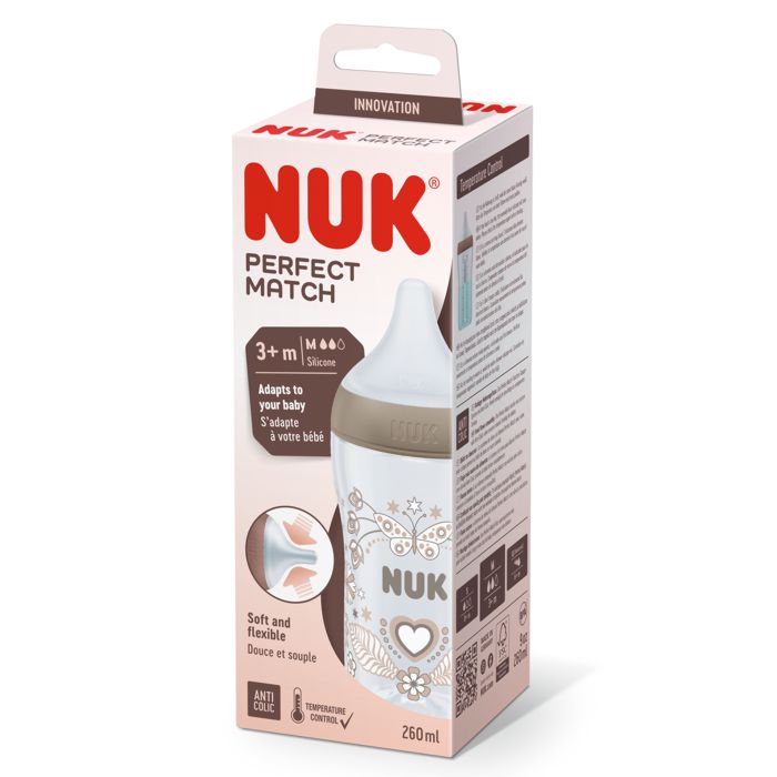 NUK Perfect Match bočica 260 ml 3m+, srce – detalj 3