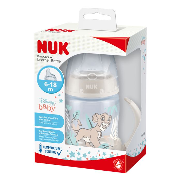 NUK boca za učenje pijenja Lion King sa indikatorom temperature 150 ml – detalj 3