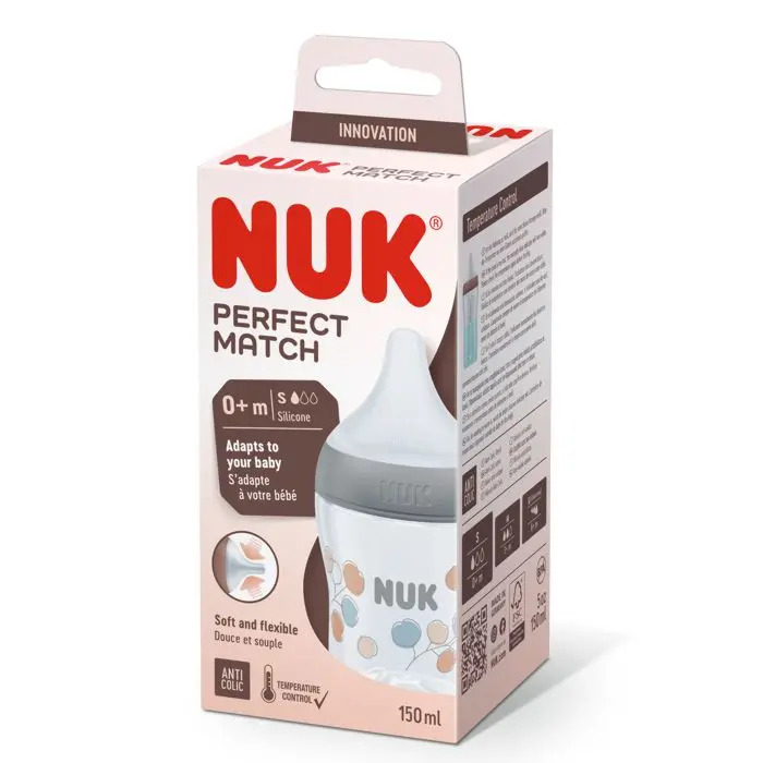 NUK Perfect Match bočica 150 ml 0m+, pamuk – detalj 2