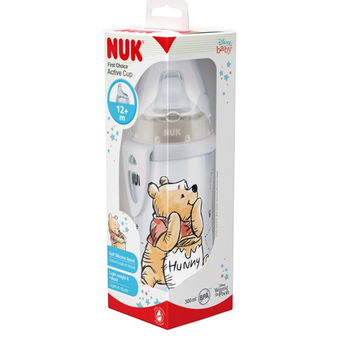 NUK Active čaša sa silikonskim nastavkom Winnie the Pooh Medo 300 ml 12m+ – detalj 2