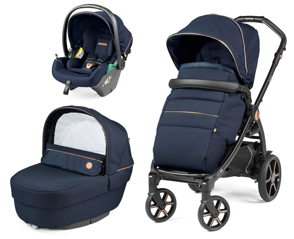 Peg Perego dječija kolica 3 u 1 Book Lounge modularni sistem plava Shine