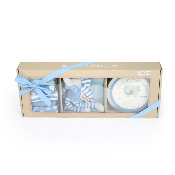 Jungle baby set za prvi otisak bebe, slonić plavi - poklon set za bebe