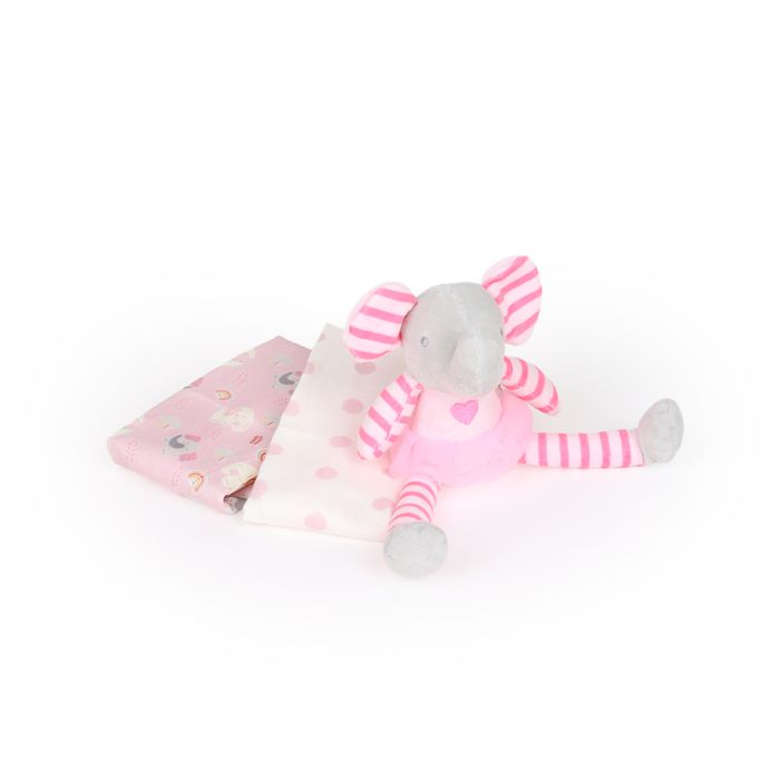 Jungle baby set za prvi otisak bebe, slonić rozi - poklon set za bebe – detalj 3