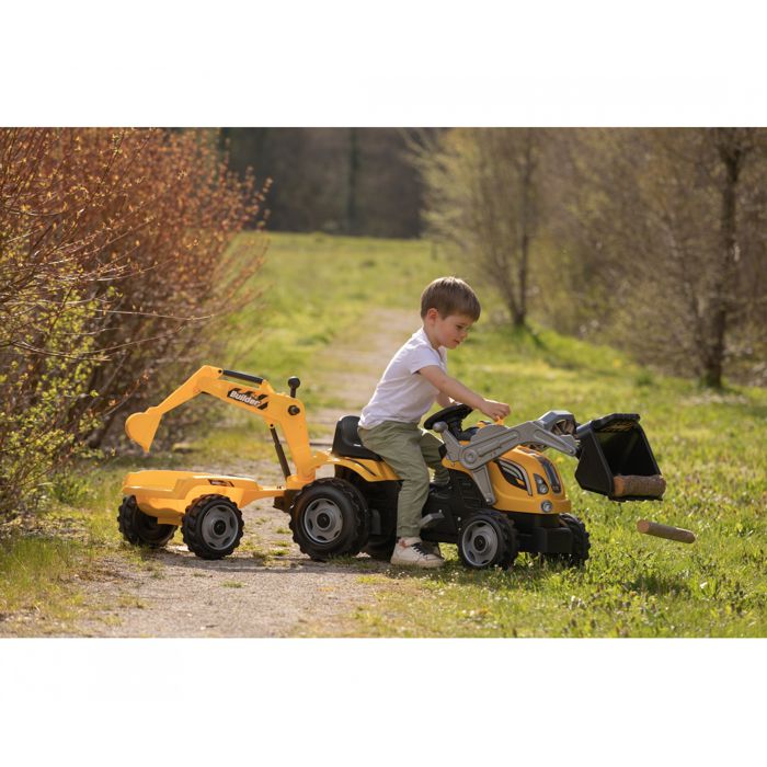 Smoby dječiji traktor Builder Max s bagerom i prikolicom na pedale – detalj 3