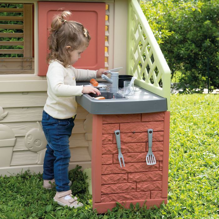 Smoby kućica Nature s ljetnom kuhinjom, bež – detalj 3