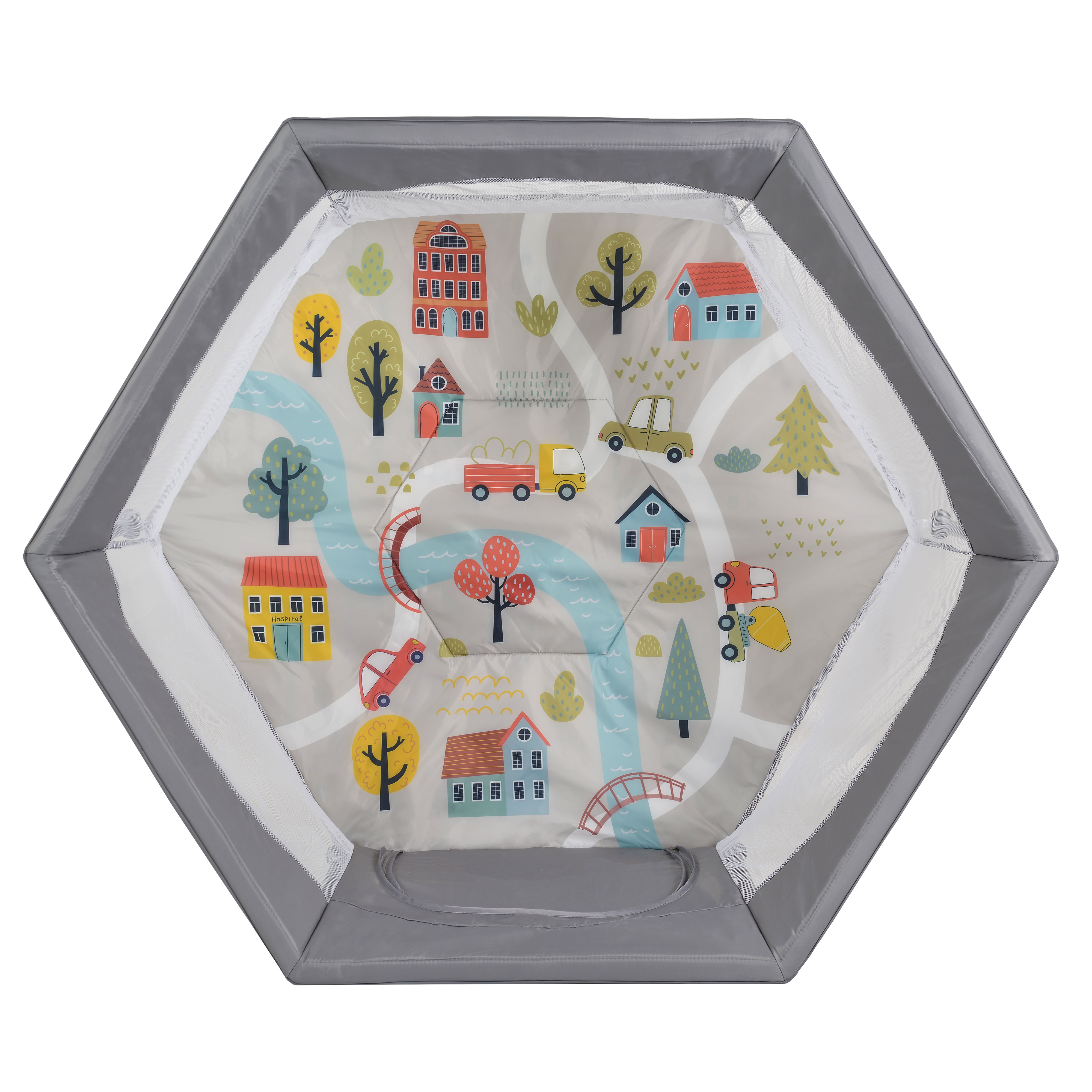 Cangaroo dječiji vrtić / ogradica za igru Playbox, siva – detalj 3
