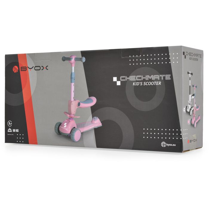 Byox dječiji romobil Checkmate Royal bijeli 2 u 1 – detalj 3
