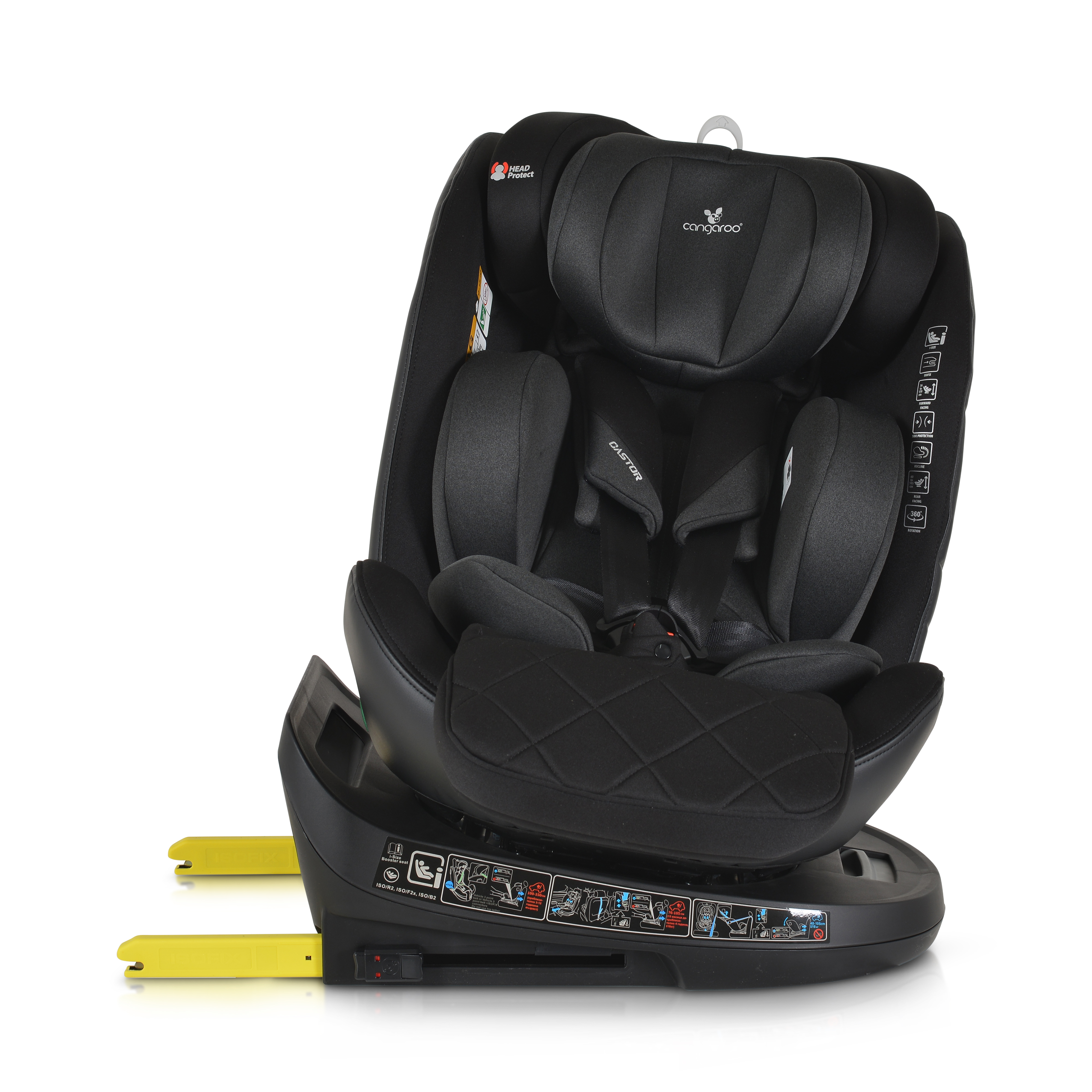 Cangaroo autosjedalica Castor i-Size, 40-150 cm, crna – detalj 4