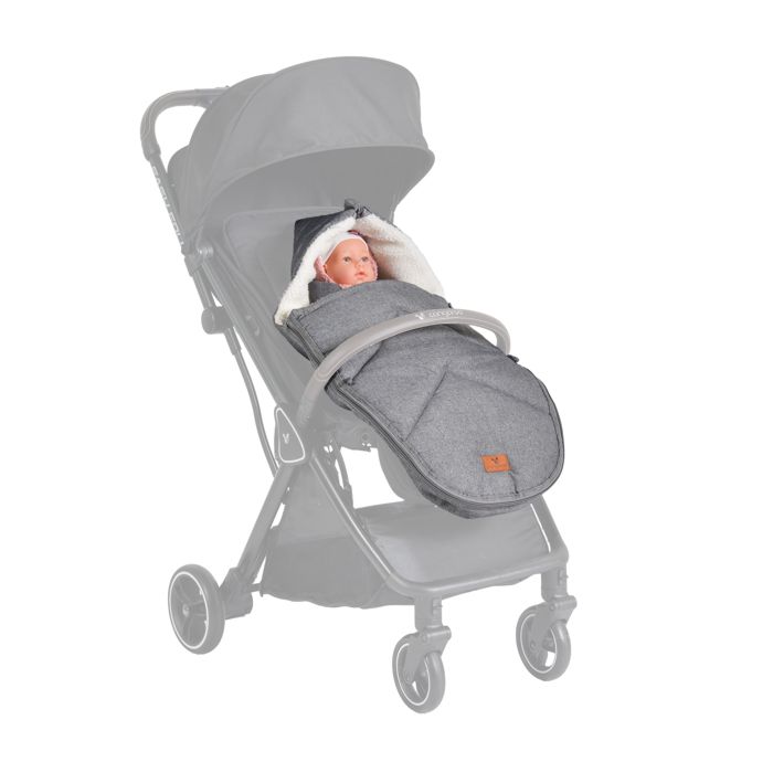 Cangaroo zimska navlaka za kolica Luxe, siva – detalj 2