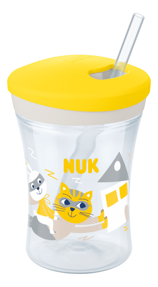 NUK Evolution Action Cup sa slamkom 230 ml 12m+, žuta