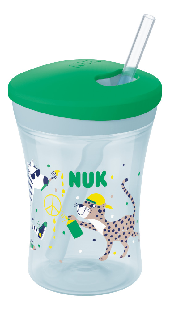 NUK Evolution Action Cup sa slamkom 230 ml 12m+, zelena