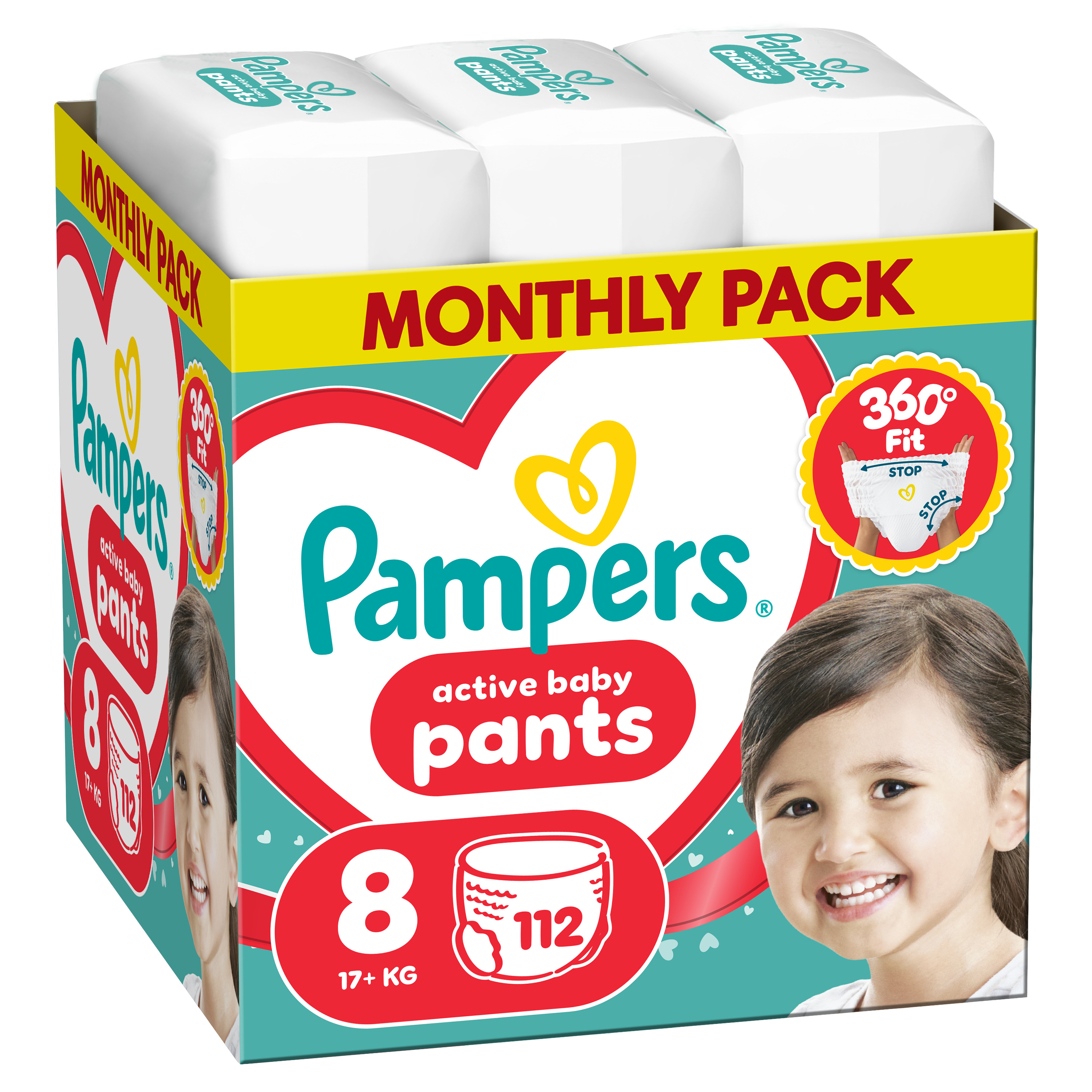 Pampers Baby Dry Pants pelene gaćice veličina 8 Mega Pack 112 kom (17 + kg)
