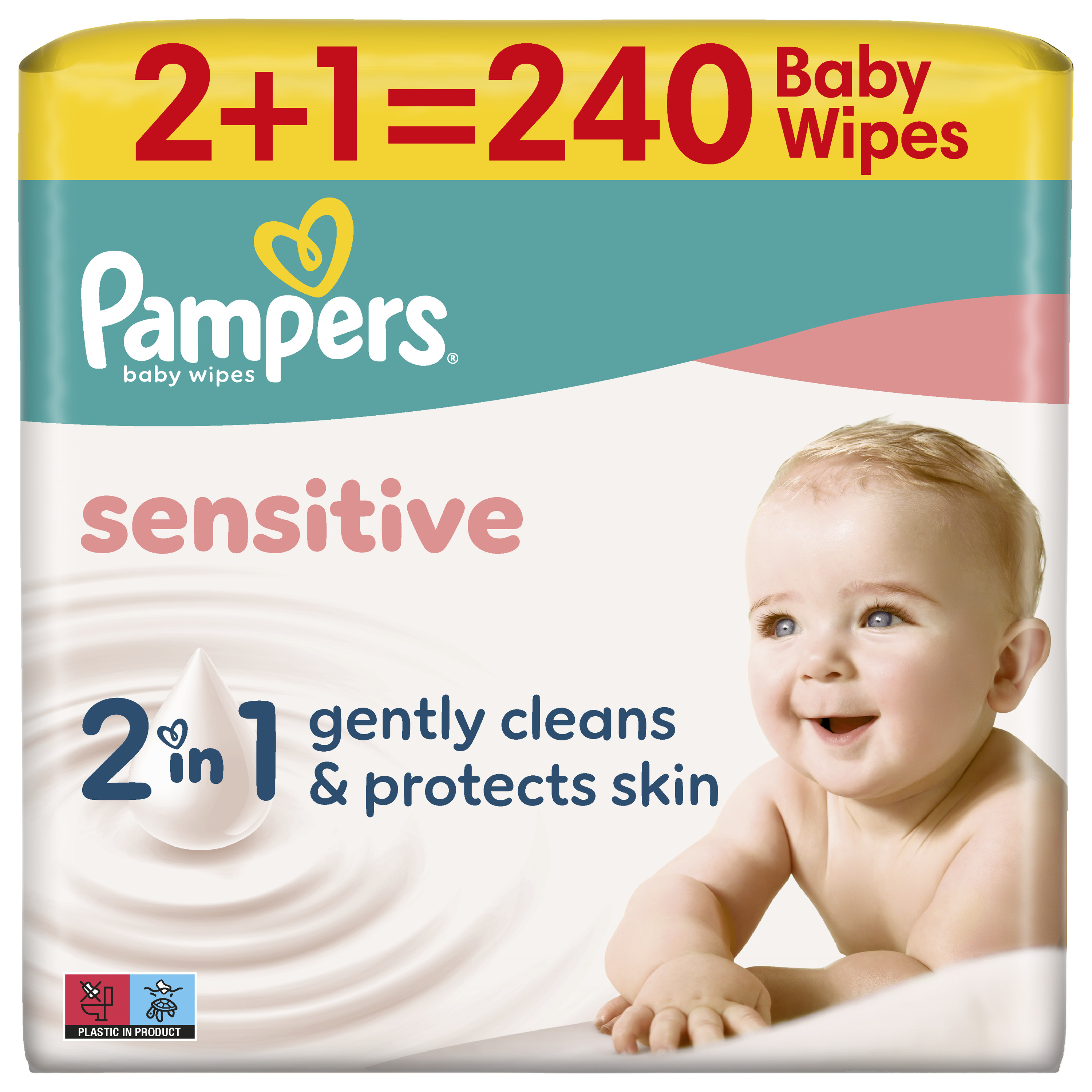 Pampers Sensitive vlažne maramice 3x80 kom (240 kom) 2 + 1 GRATIS