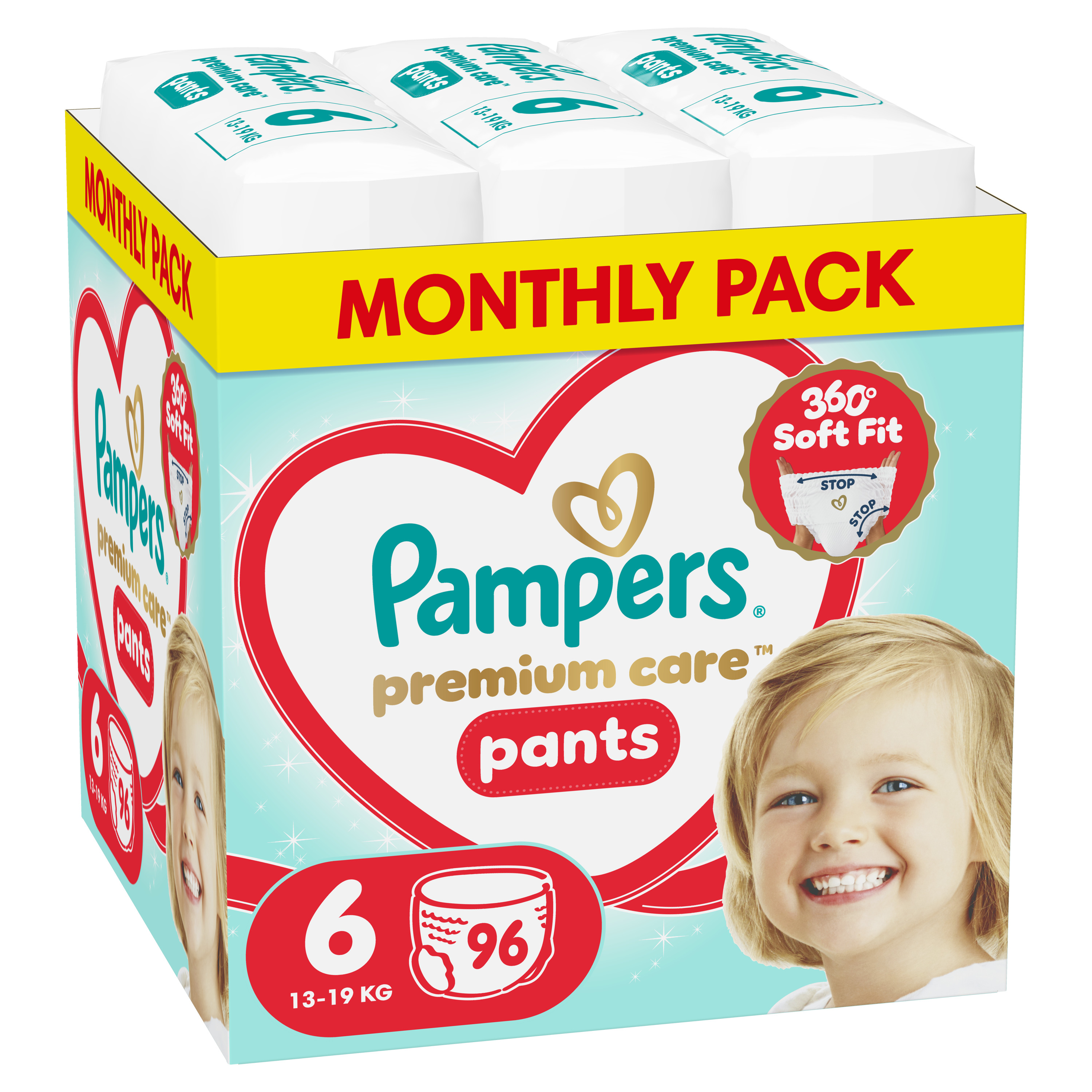 Pampers Premium Care Pants pelene gaćice veličina 6 (Extra Large) Mega Pack 96 kom (13–18 kg)