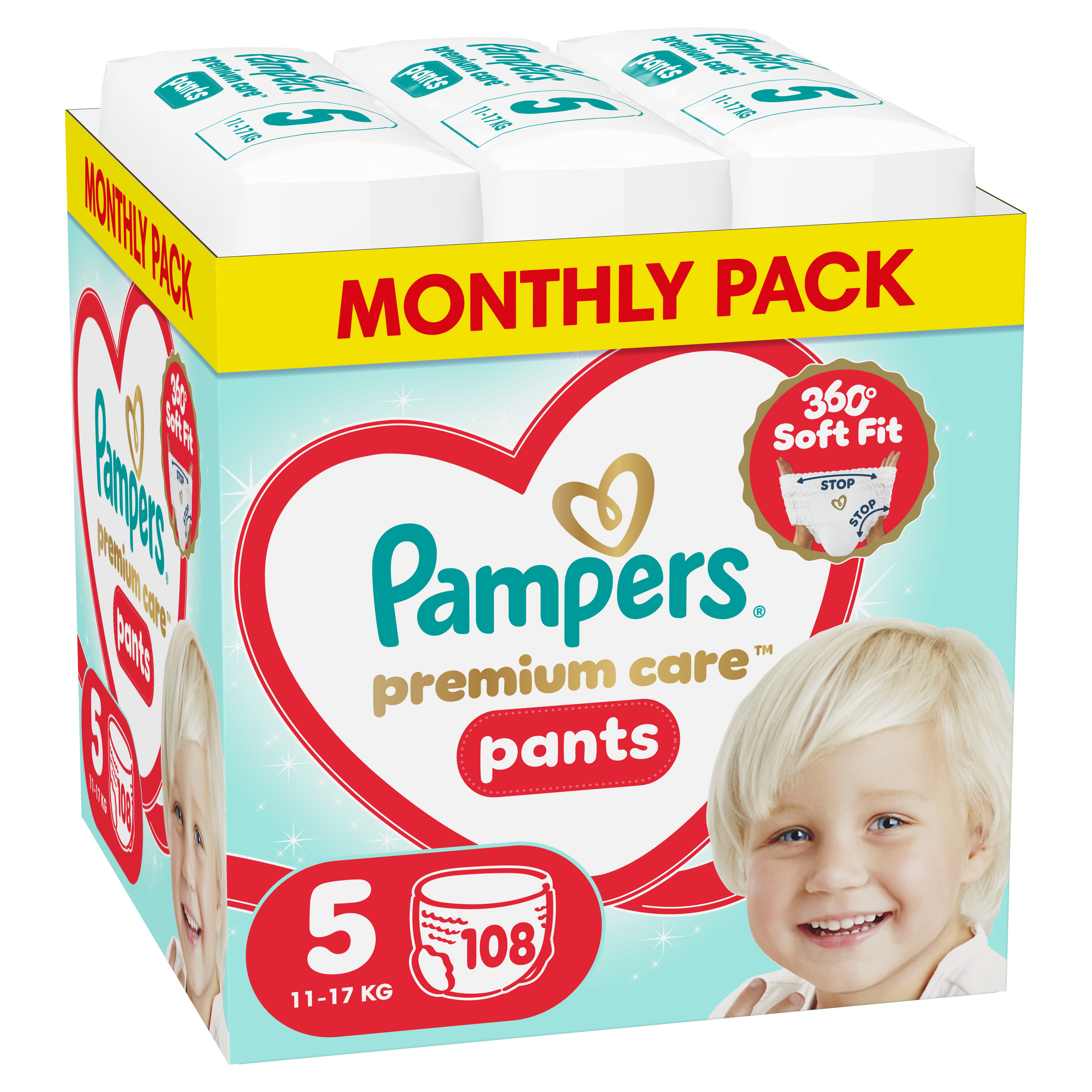 Pampers Premium Care Pants pelene gaćice veličina 5 (Junior) Mega Pack 108 kom (11–17 kg)