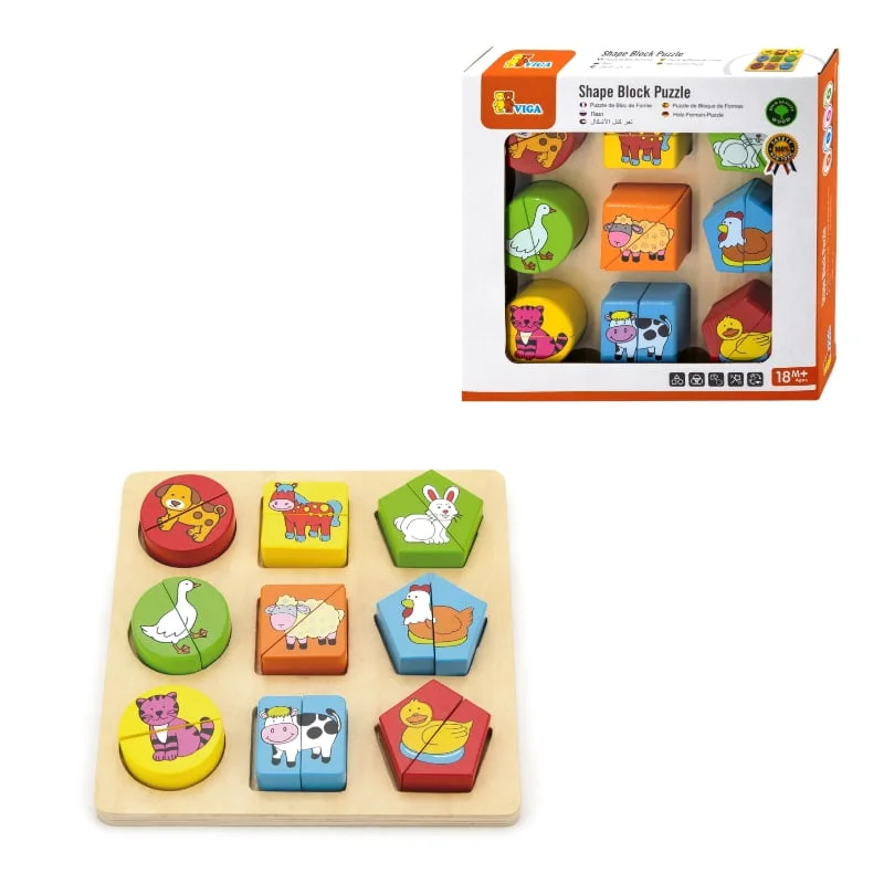 Viga drvene puzzle 18 komada farma 59585