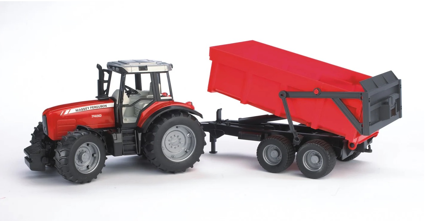 Bruder Massey Ferguson traktor s prikolicom 2045 u upotrebi