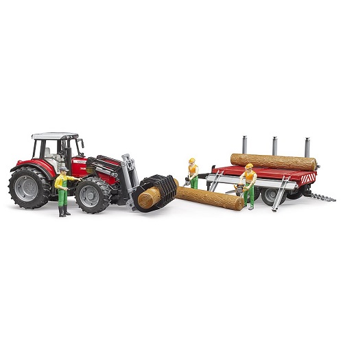 Bruder Massey Ferguson utovarivač s prikolicom 2046 – prikaz 3