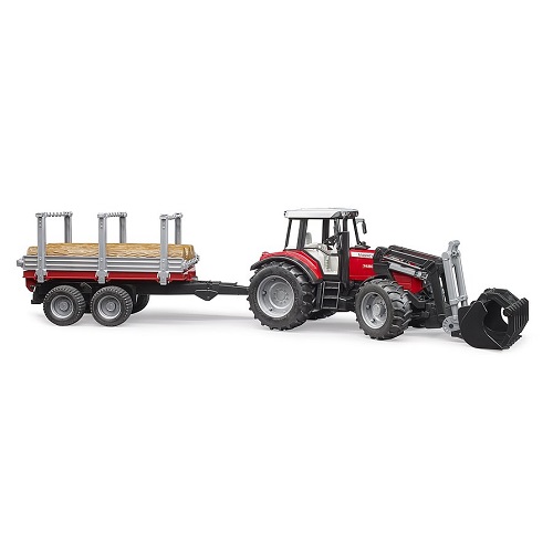 Bruder Massey Ferguson utovarivač s prikolicom 2046 – prikaz 4