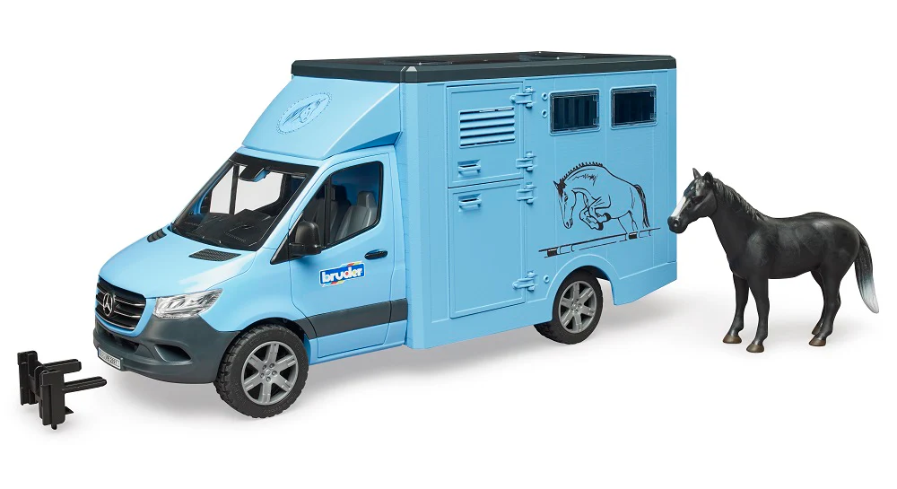 Bruder MB Sprinter transporter za životinje s konjem 2674 u upotrebi