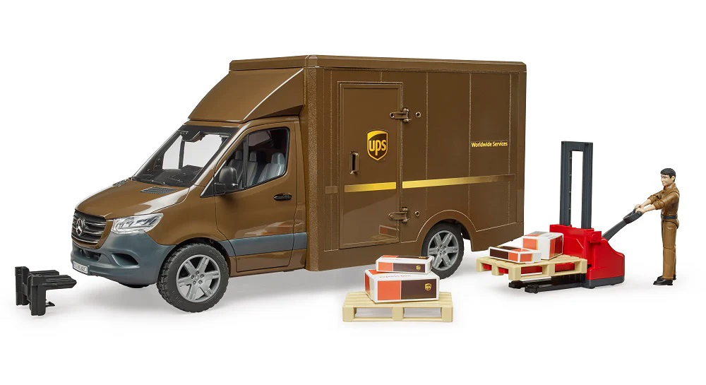 Bruder MB Sprinter UPS s vozačem i dodatnom opremom 2678 u upotrebi