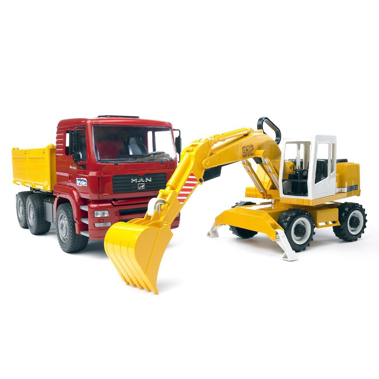 Bruder MAN TGA kamion i bager 2751 u upotrebi