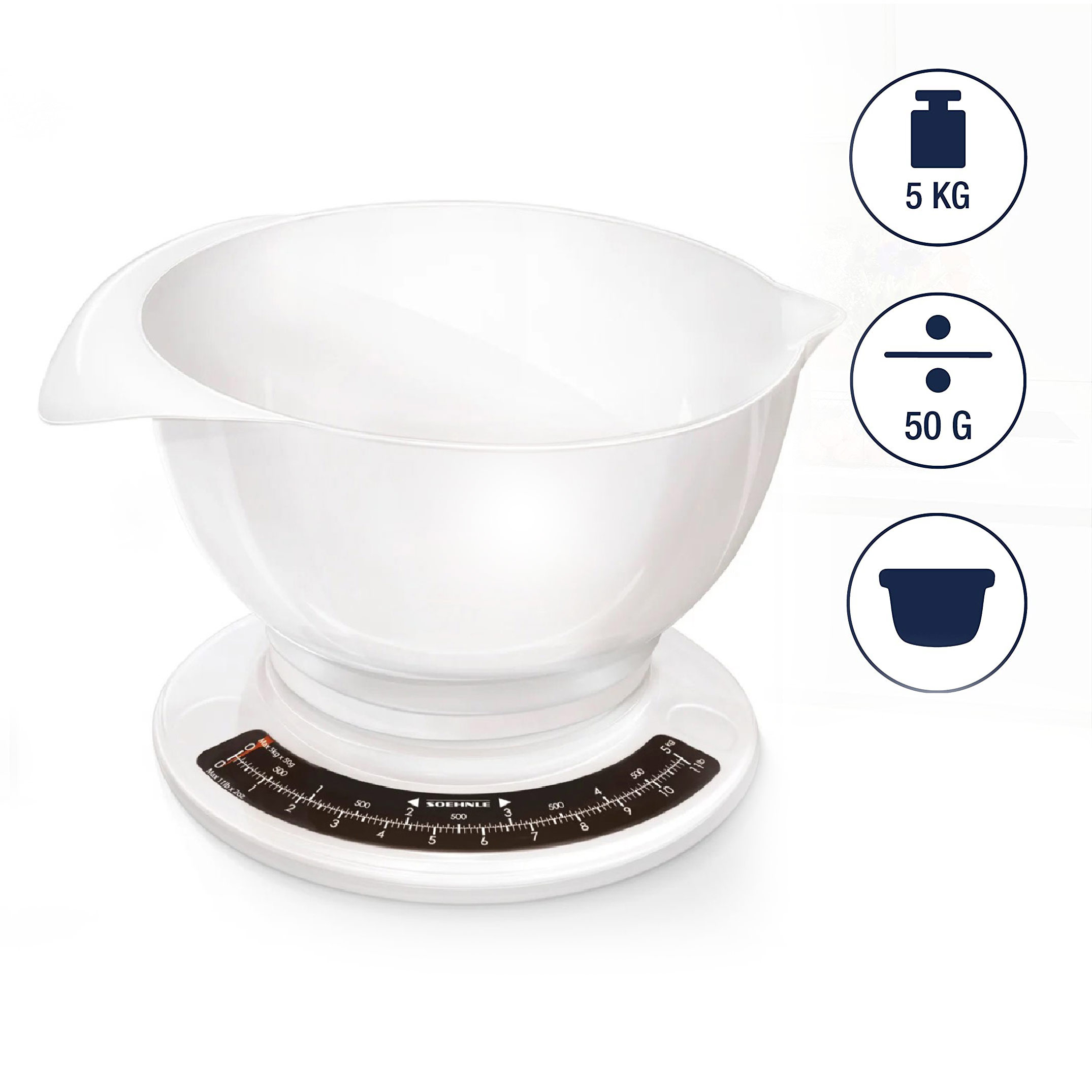 Soehnle analogna kuhinjska vaga Culina Pro, 5 kg, posuda 2,5 l / 65054