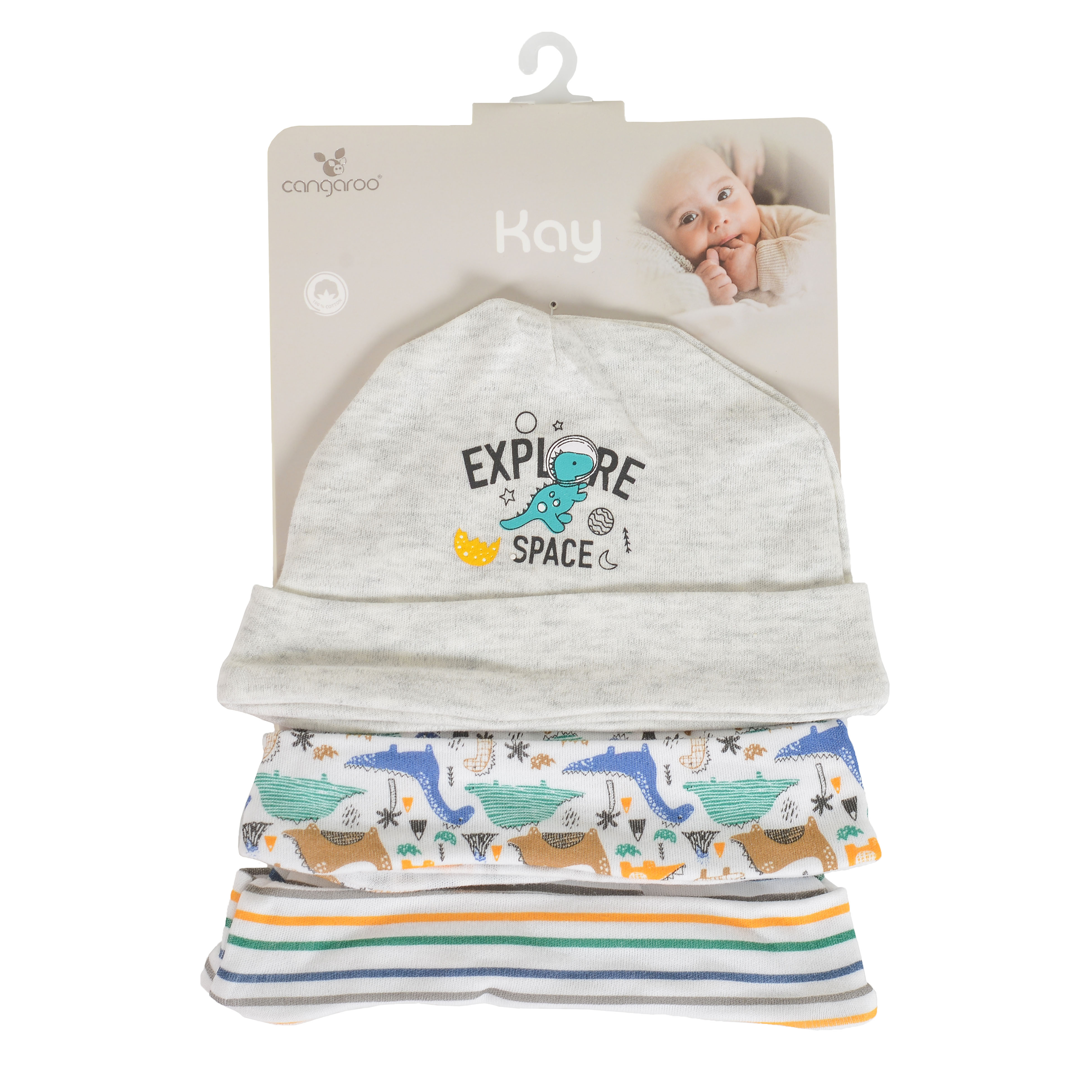 Cangaroo kapice za bebe Kay, plava, 3 kom – detalj 2
