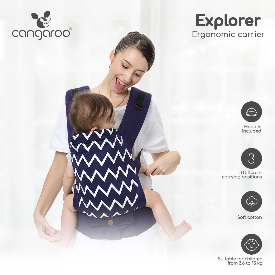 Cangaroo ergonomska nosiljka Explorer, siva – detalj 3
