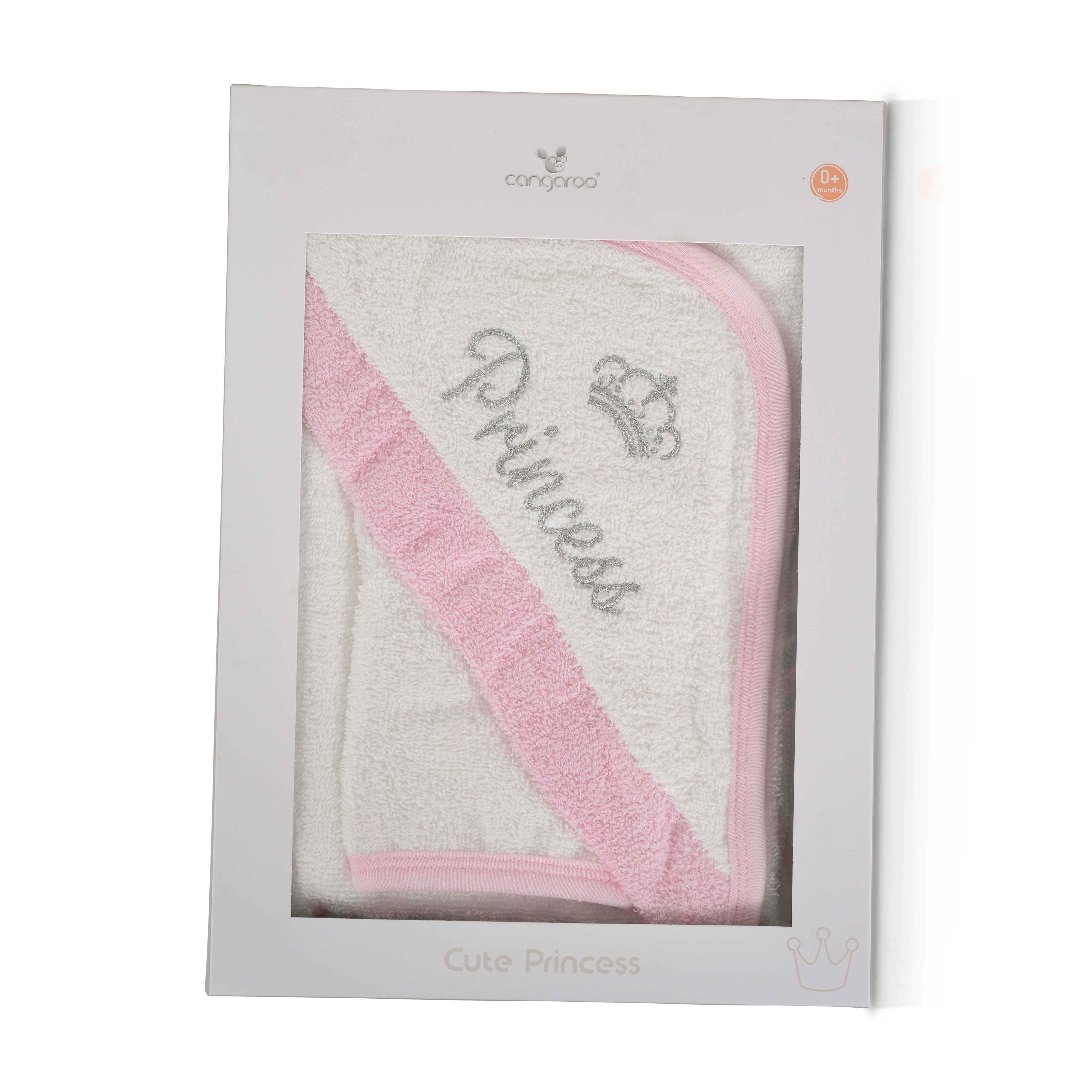 Cangaroo peškir za bebe s kapuljačom Cute Princess, ružičasta, 75 × 75 cm