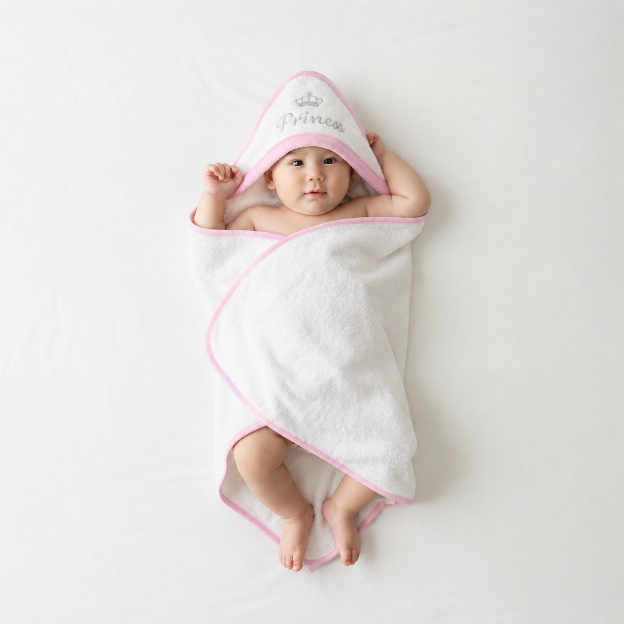 Cangaroo peškir za bebe s kapuljačom Cute Princess, ružičasta, 75 × 75 cm – detalj 2